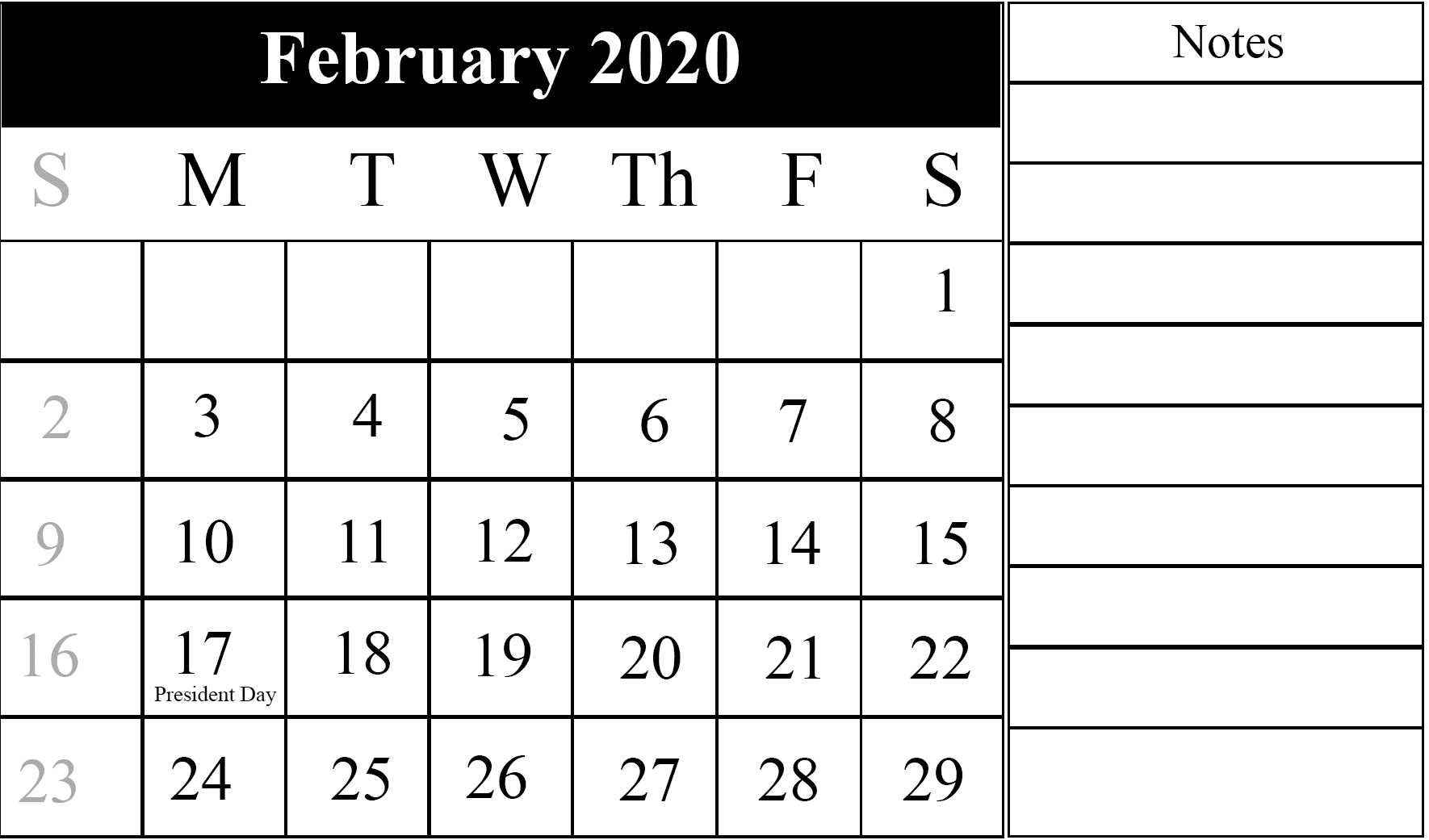 February Calendar Template from dulcineasdivinevision.com
