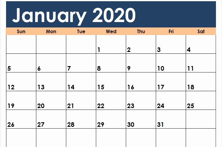 Free Printable Calendar Templates January 2020
