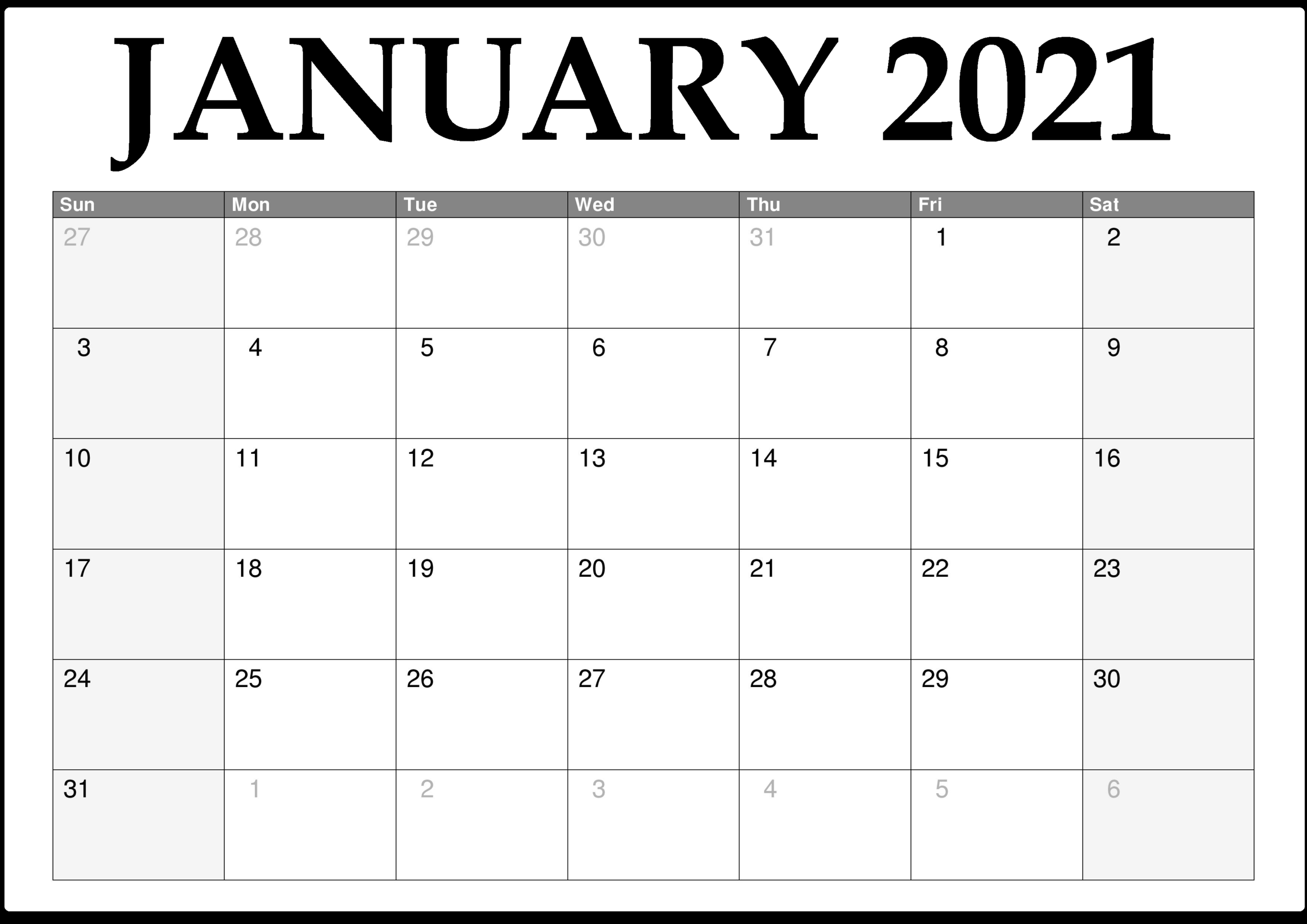 Featured image of post January 2021 Free Printable Calendar Templates 2021 - These calendars are designed to be used by people of all walks of life.