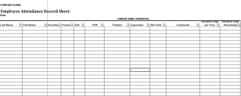 Free Printable Attendance Sheet Excel PDF, Word, Template