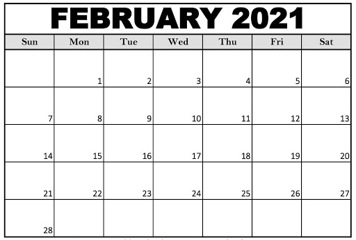 February 2021 Editable Calendar Template