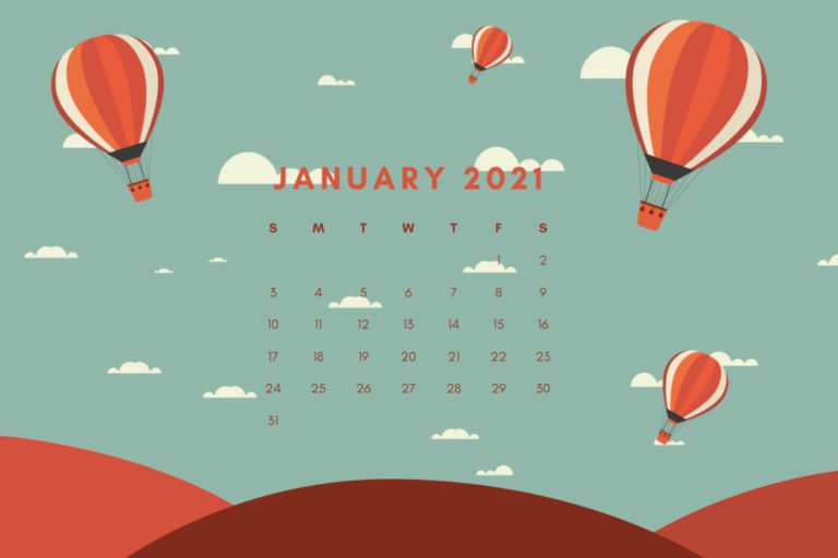 Best Cute January 2021 Calendar Floral Wallpaper For Desktop, Laptop ...