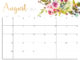 Cute august 2021 calendar floral