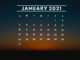 January 2021 Calendar Desktop Background Wallpaper