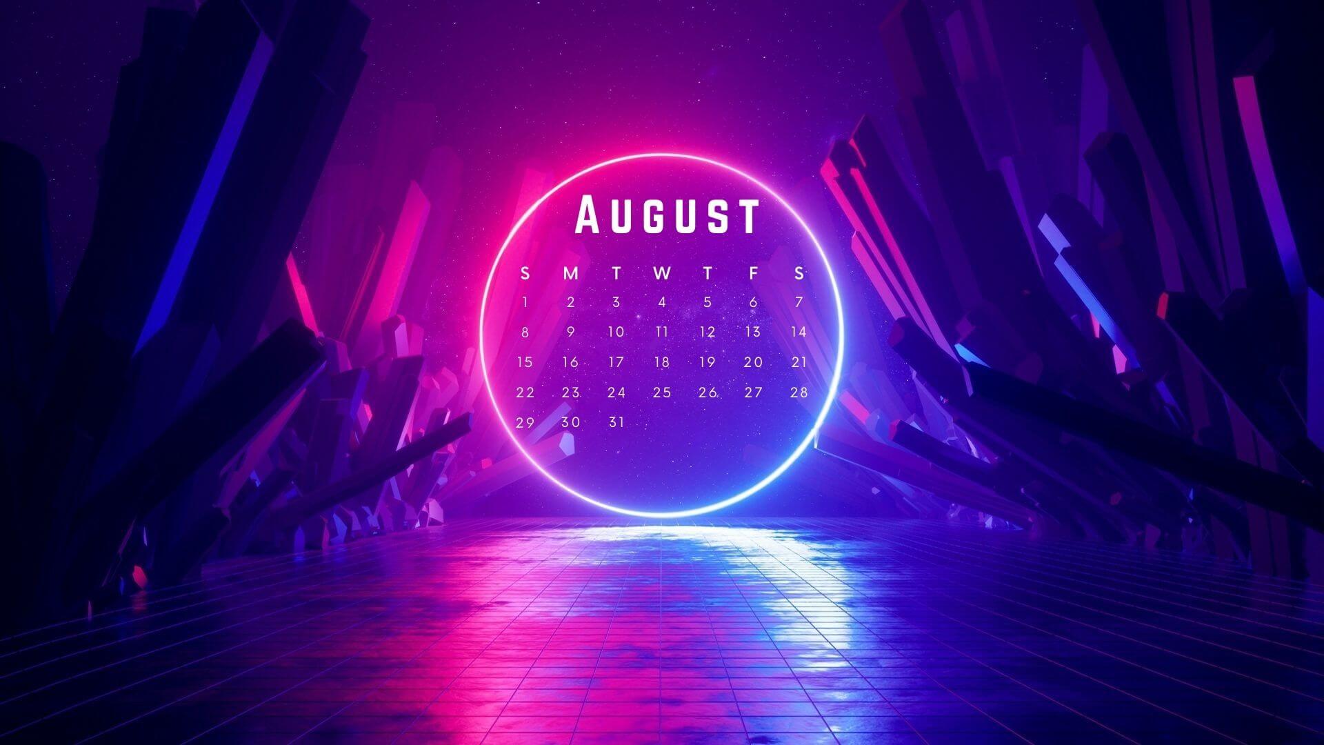 August 2021 Screensaver Background Wallpaper