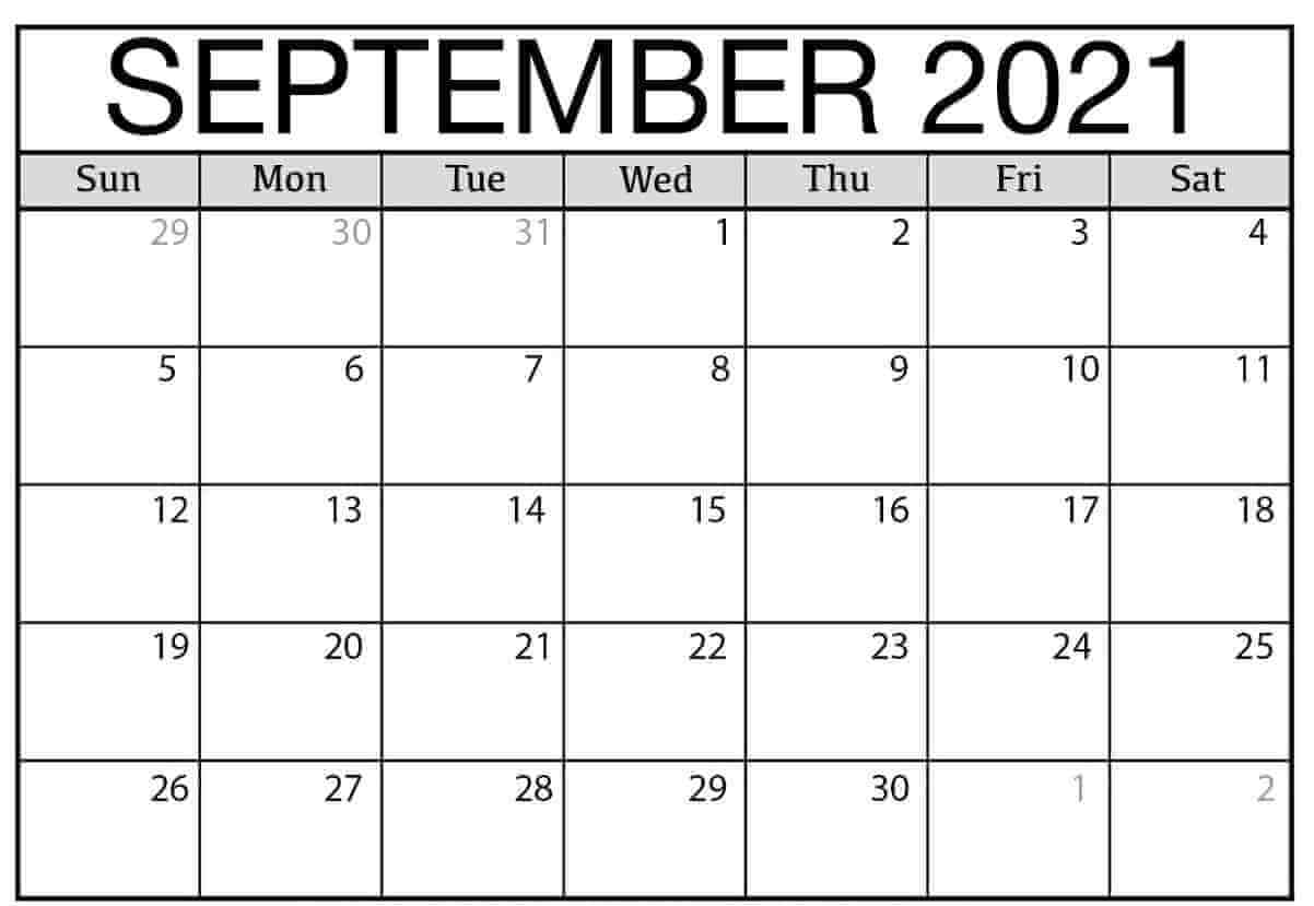 Calendar For September 2021