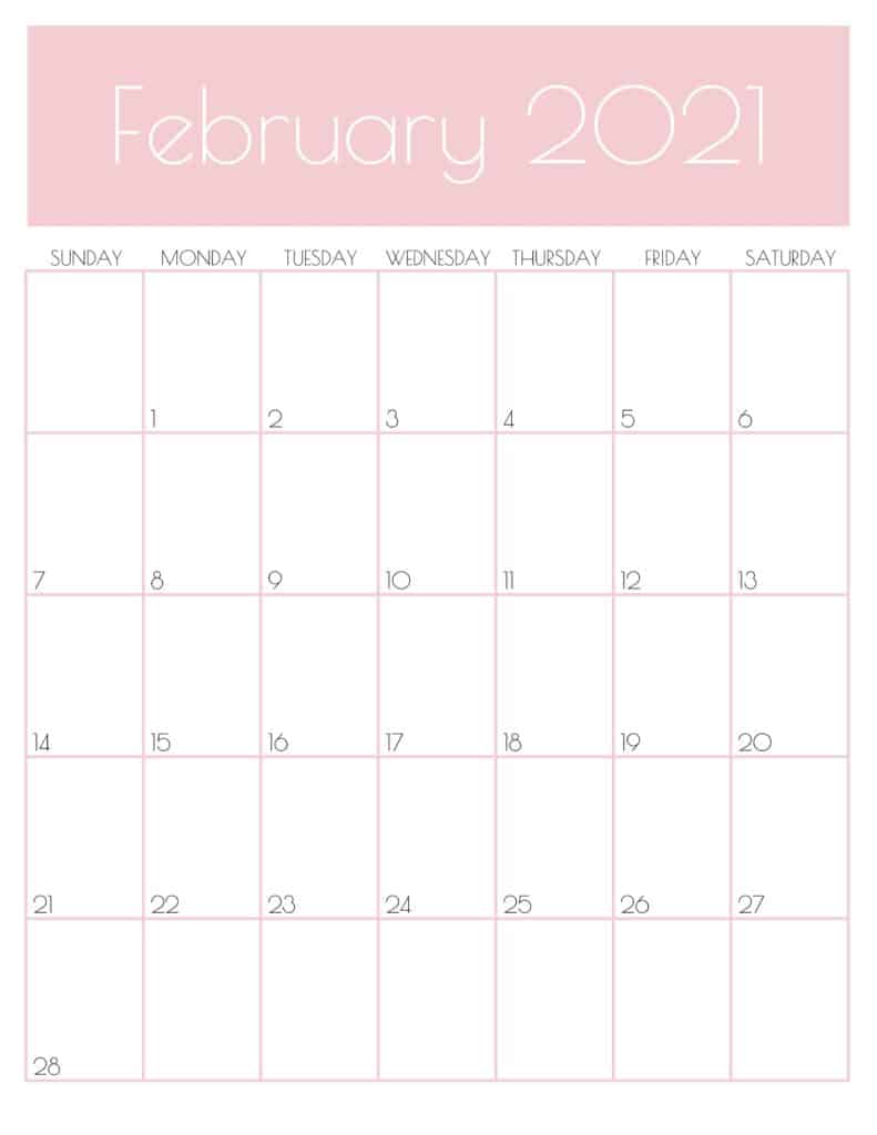 February 2021 Desk Calendar