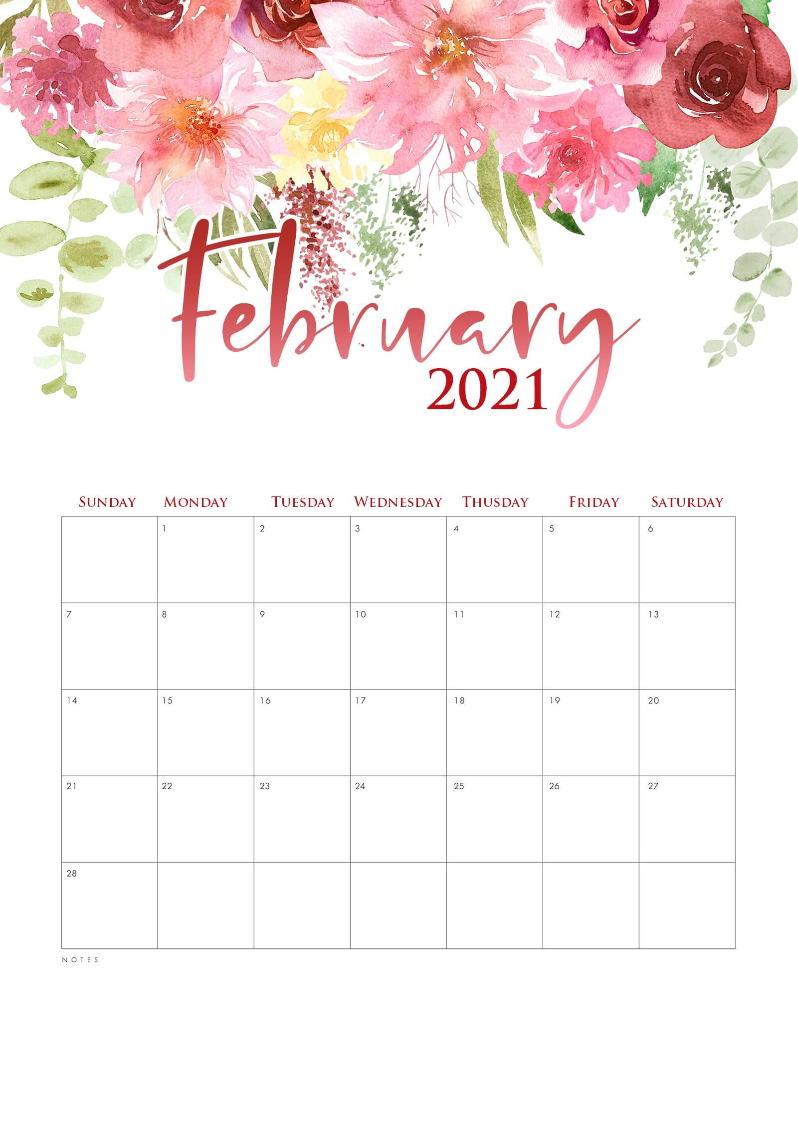 February 2021 Floral Calendar