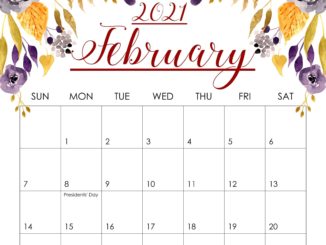 Floral 2021 February Cute Calendar