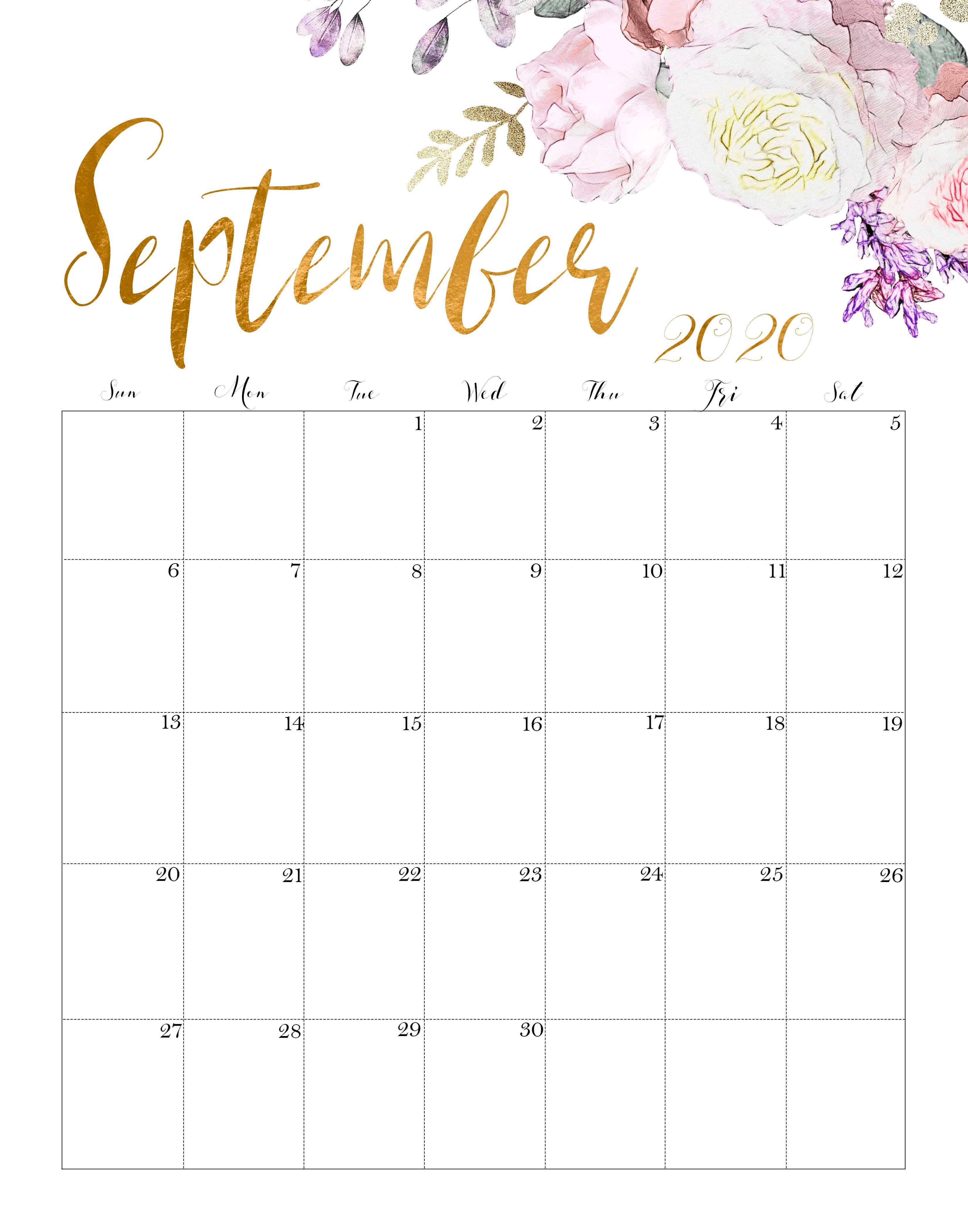 Floral September 2021 Wall Calendar