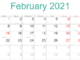Printable February 2021 Calendar with Holidays