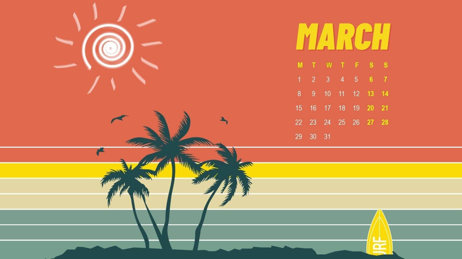 March 2021 Calendar Wallpaper