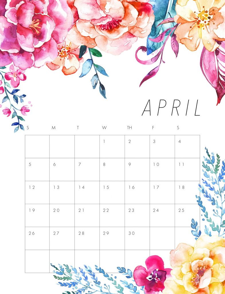 Floral April Calendar 2020 Cute Wallpaper For Desktop, Laptop, IPhone ...