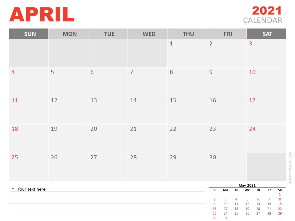 Print April 2021 Office Desk Calendar