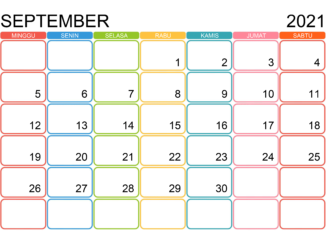 Kalendervorlage für September 2021
