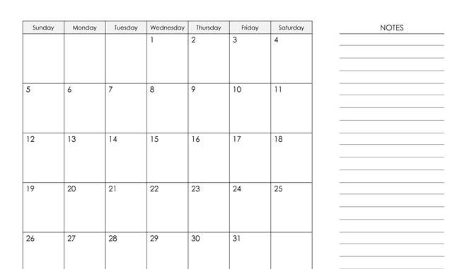 Editable December 2021 Calendar with Notes