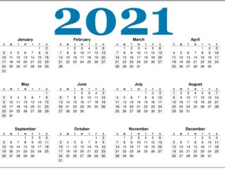Free Printable 2021 Calendar
