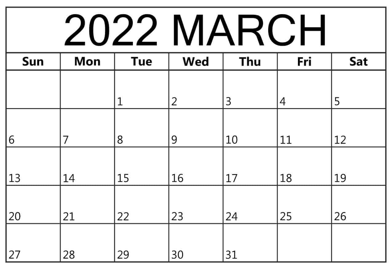Examine your day to day work with March 2022 Calendar