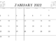January Calendar 2022 Printable Template
