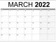 March 2022 Calendar UK Printable