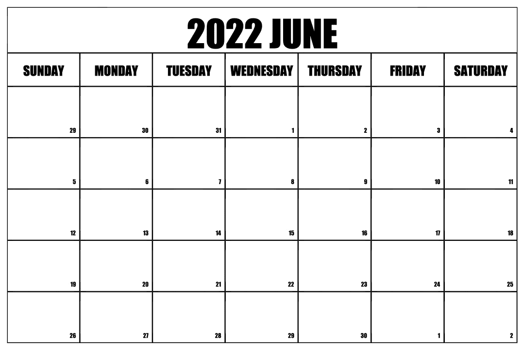 2022 june calendar excel