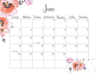 Floral June 2022 Desk Calendar