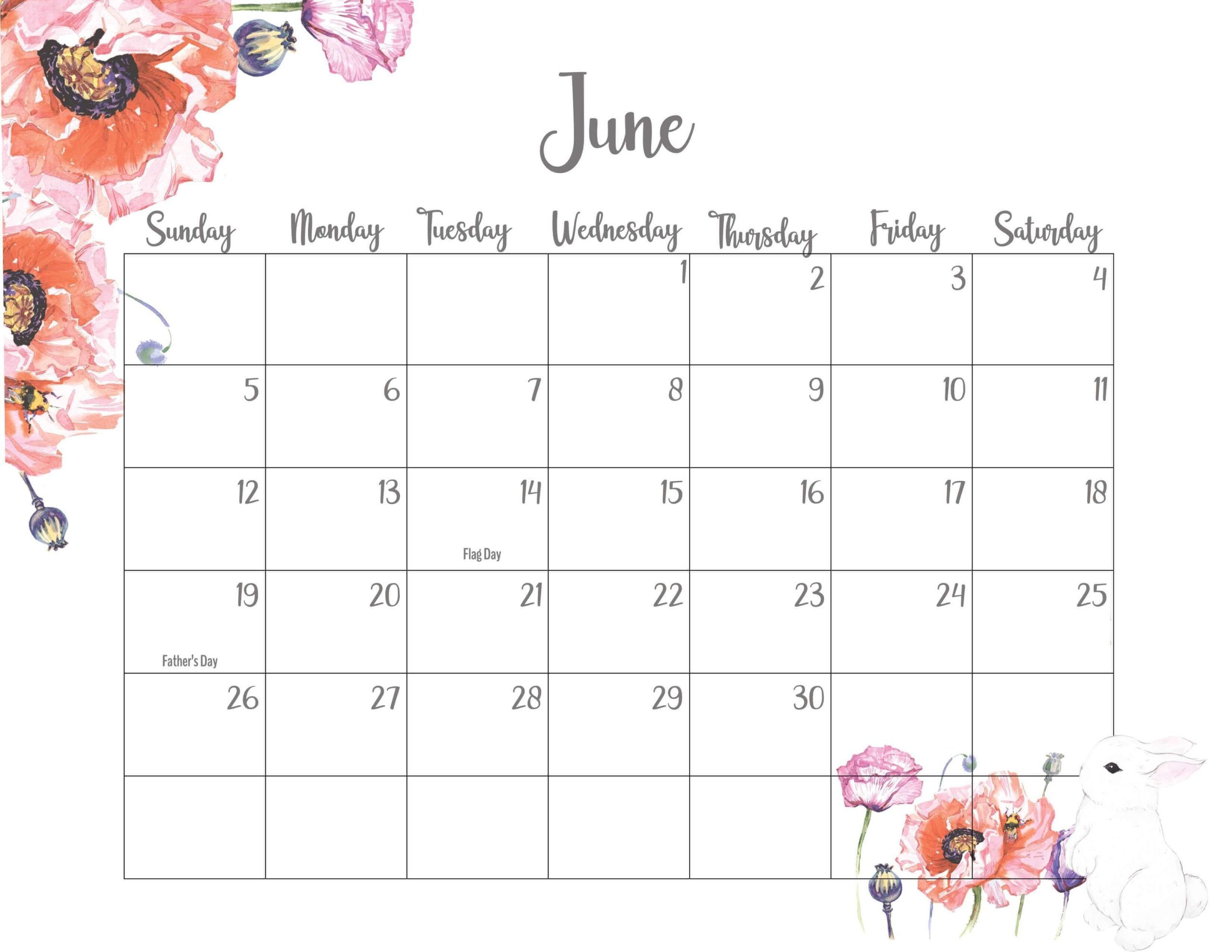 Floral June 2022 Desk Calendar