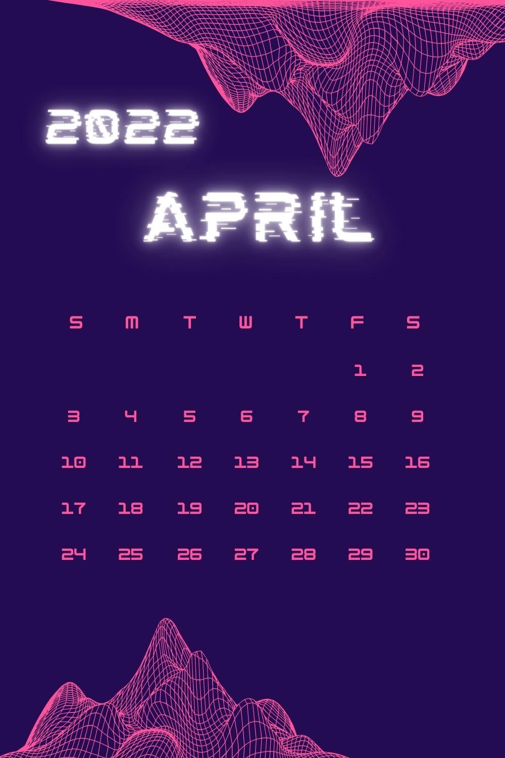 april 2022 iphone calendar wallpaper