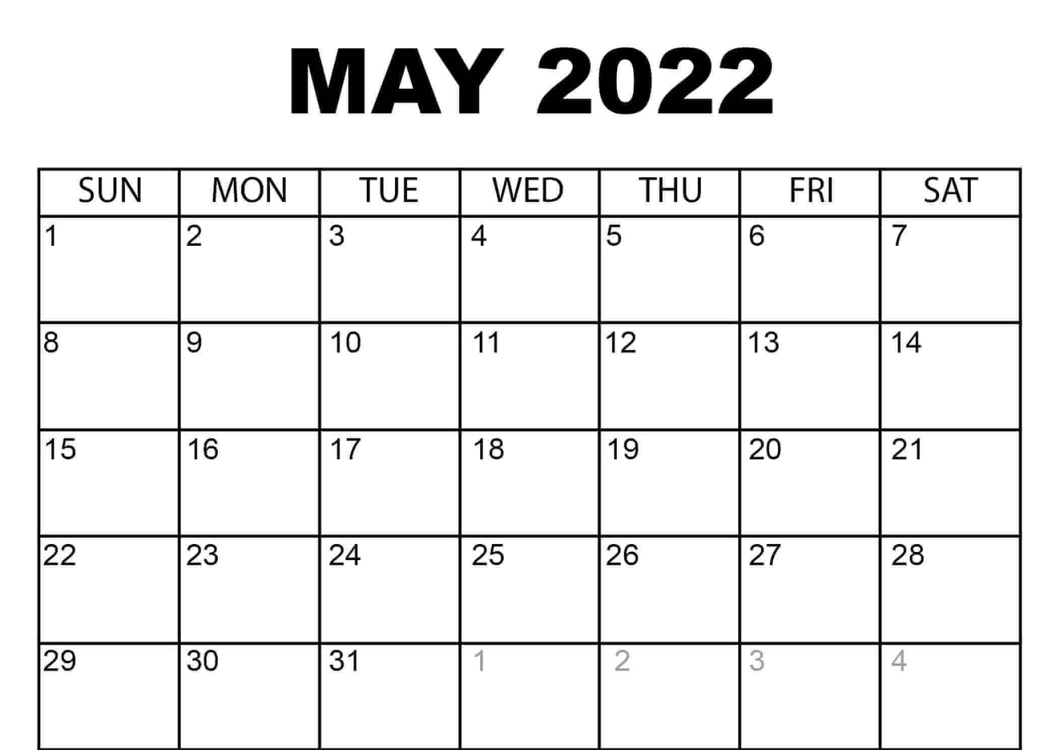 blank may 2022 calendar pdf