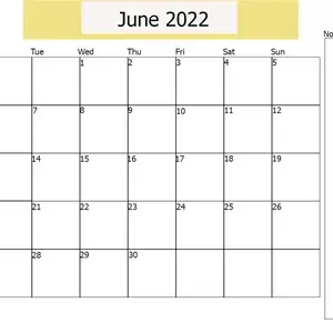 june blank 2022 calendar
