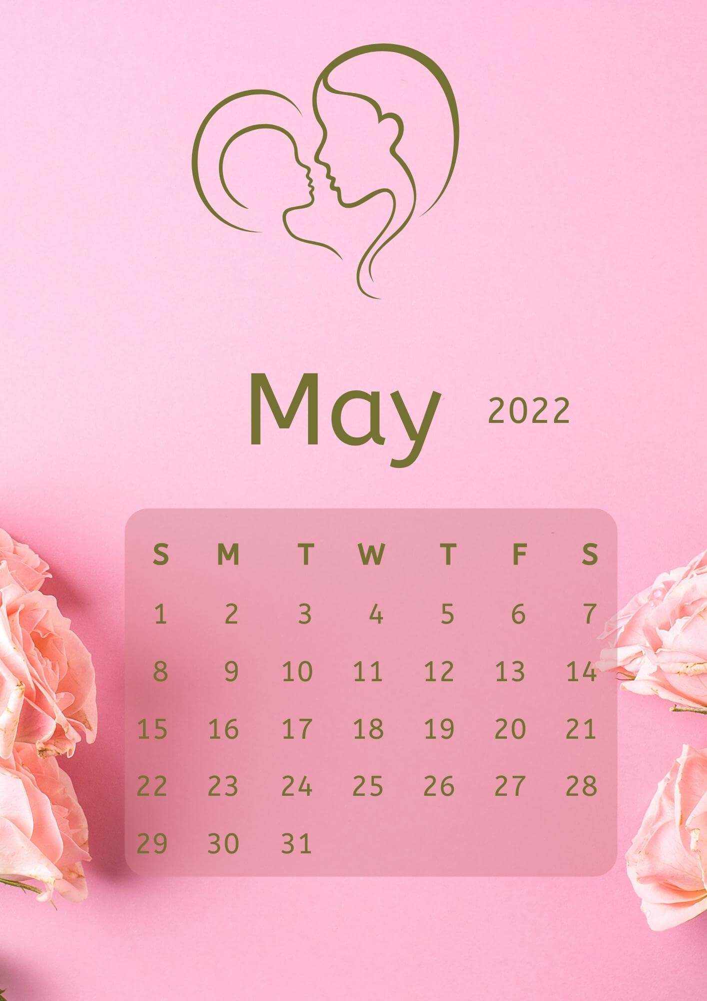 May 2022 Calendar in Mother’s Day Theme