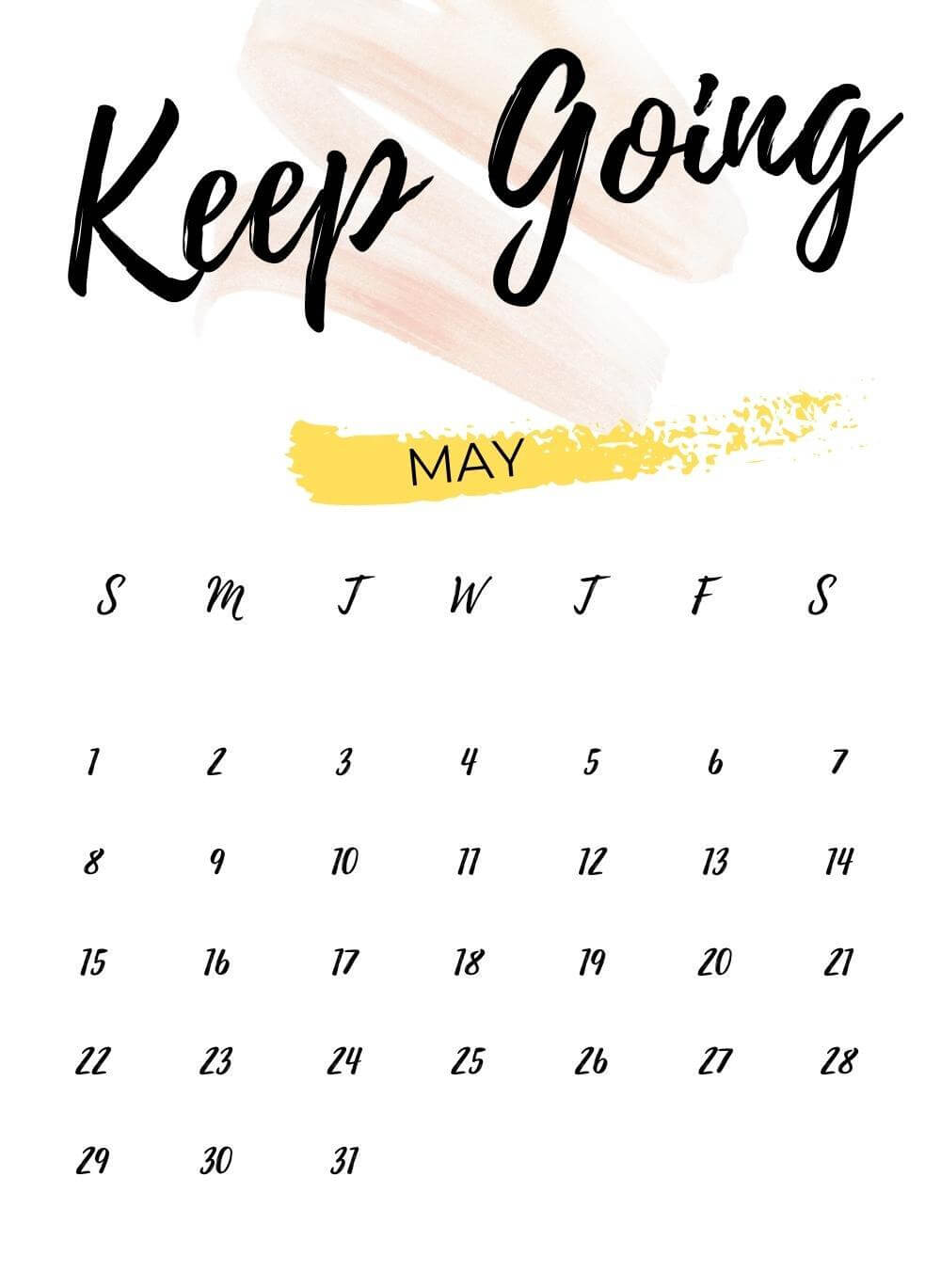 May 2022 Calendar with Quotes