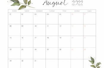 August 2022 Wallpaper Calendar