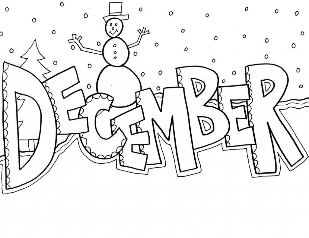 December coloring pages for preschoolers