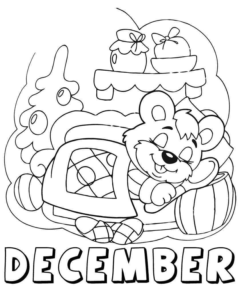 december coloring pages for kids