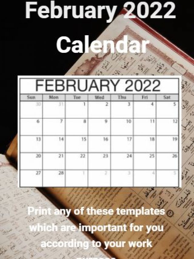 Free February 2022 Calendar Printable Template