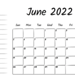 June 2022 fillable blank template